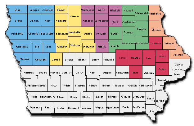 Court Division Map | Northern District of Iowa | United States